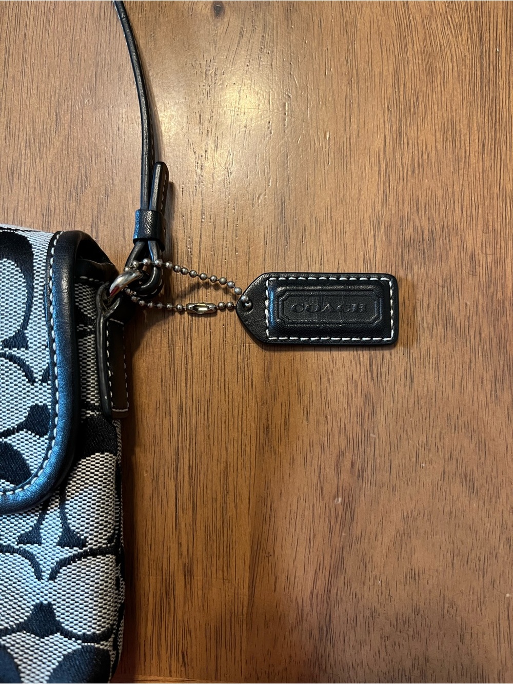 Coach Signature Black & Gray Hampton Clip Demi Shoulder Bag Vintage - Picture 6 of 16